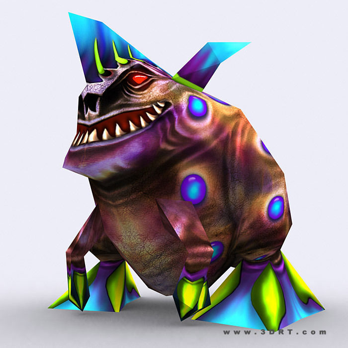 3DRT - Warbeast Monster - Jutt Low-poly 3D model_2