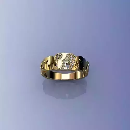 Ring Elephants 3D print model