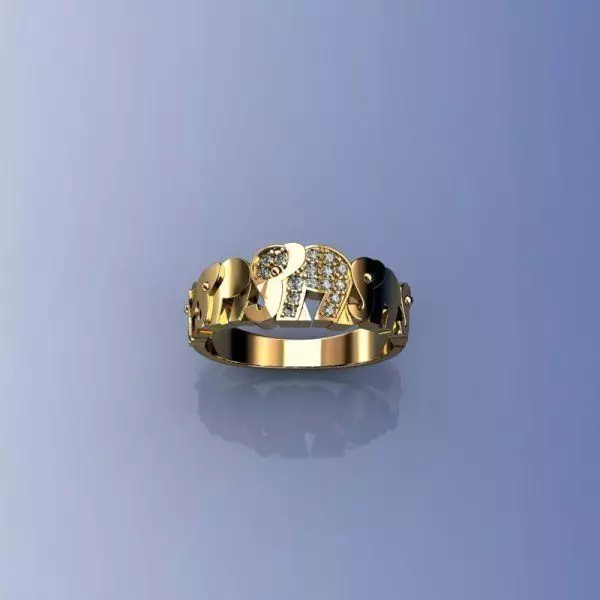 Ring Elephants 3D print model_0