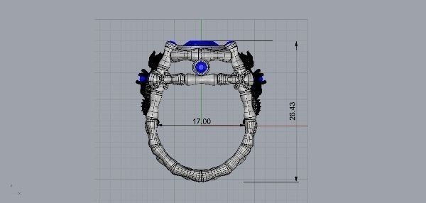 Bamboo Ring with Dragon  3D print model_6
