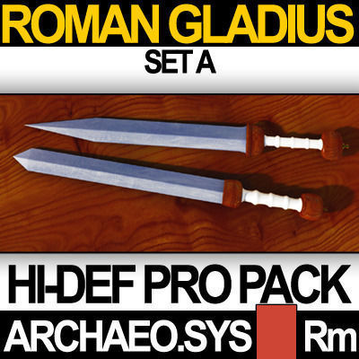 Roman Gladius Sword Set A 3D model_6