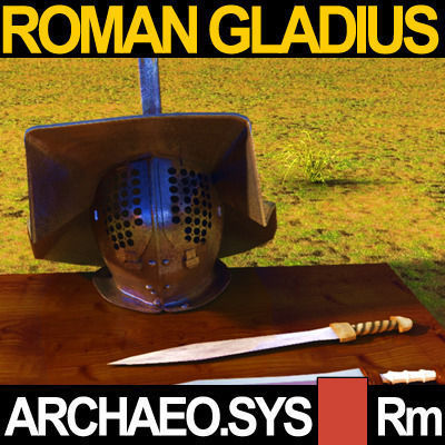 Roman Gladius Sword Set A 3D model_7