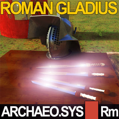 Roman Gladius Sword Set A 3D model_11