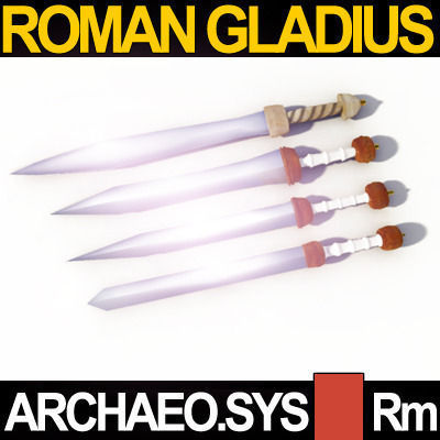 Roman Gladius Sword Set A 3D model_2