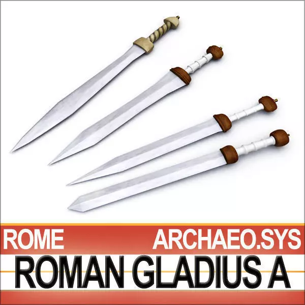 Roman Gladius Sword Set A 3D model_0