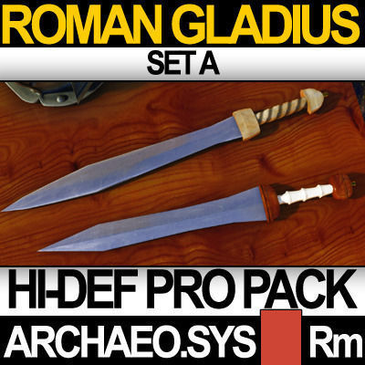 Roman Gladius Sword Set A 3D model_1