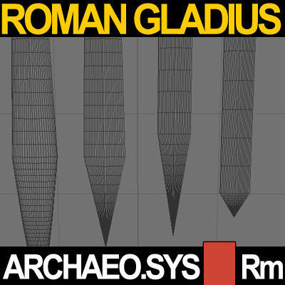 Roman Gladius Sword Set A 3D model_8