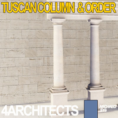 Tuscan Column Order Entablature 3D model_10