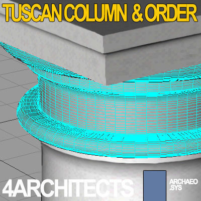 Tuscan Column Order Entablature 3D model_13