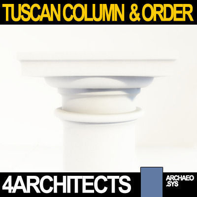Tuscan Column Order Entablature 3D model_6