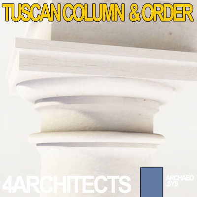 Tuscan Column Order Entablature 3D model_2