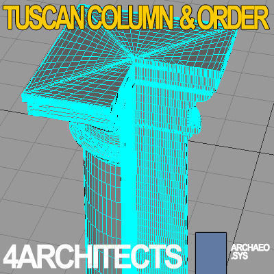 Tuscan Column Order Entablature 3D model_12