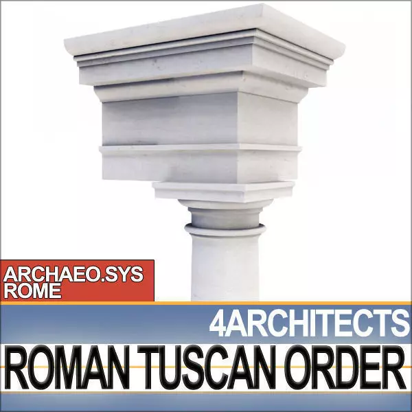 Tuscan Column Order Entablature 3D model_0