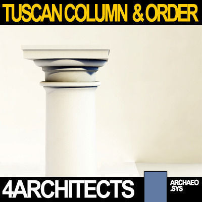 Tuscan Column Order Entablature 3D model_3