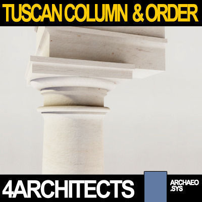 Tuscan Column Order Entablature 3D model_1