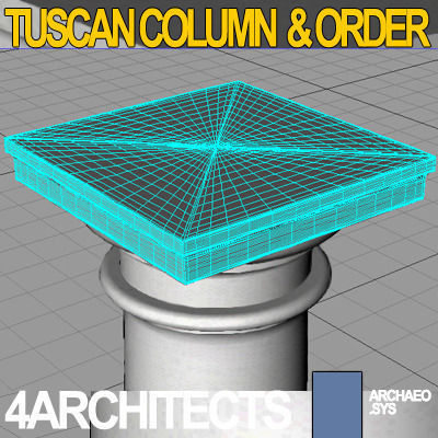 Tuscan Column Order Entablature 3D model_15