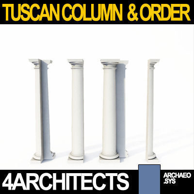Tuscan Column Order Entablature 3D model_8