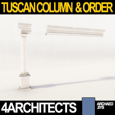 Tuscan Column Order Entablature 3D model_4