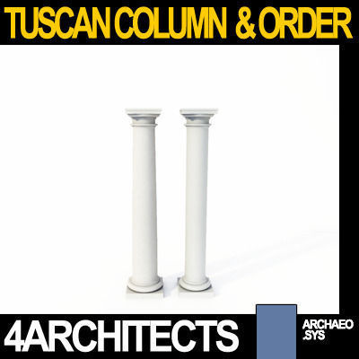 Tuscan Column Order Entablature 3D model_7