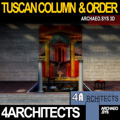 Tuscan Column Order Entablature 3D model_9
