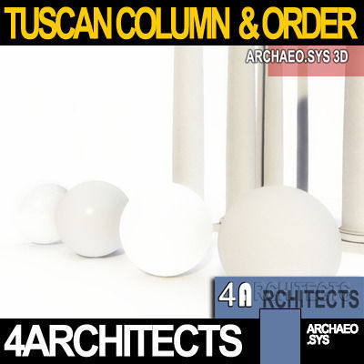 Tuscan Column Order Entablature 3D model_14