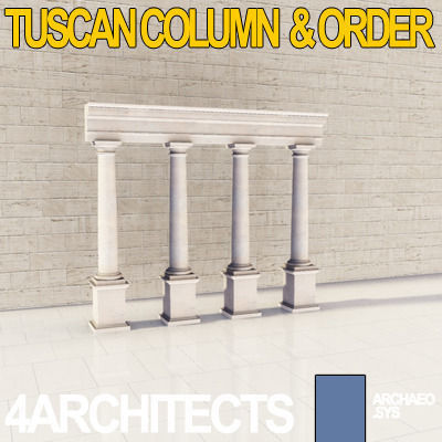 Tuscan Column Order Entablature 3D model_5
