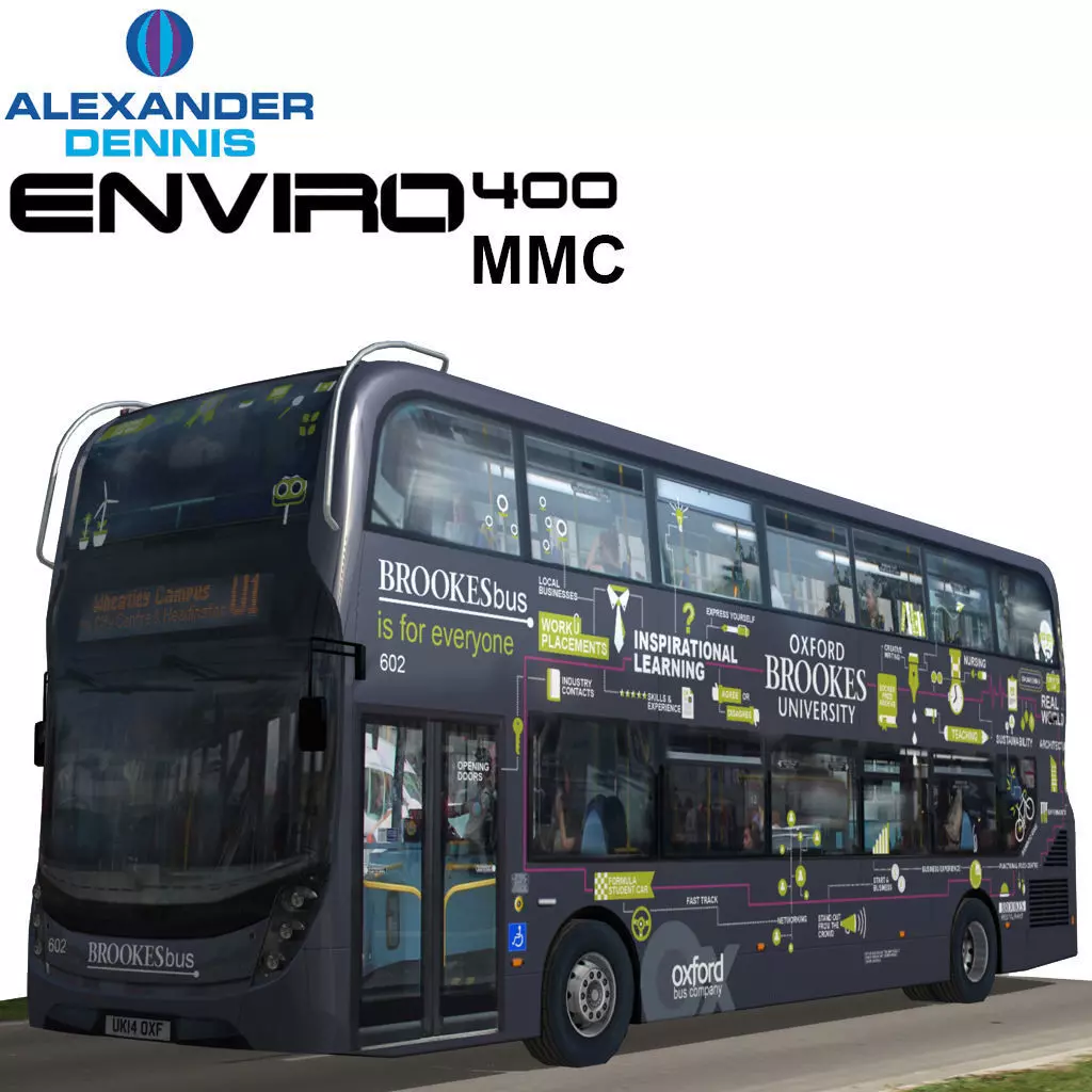 Alexander Dennis Enviro 400 MMC Brookes bus livery Low-poly 3D model
