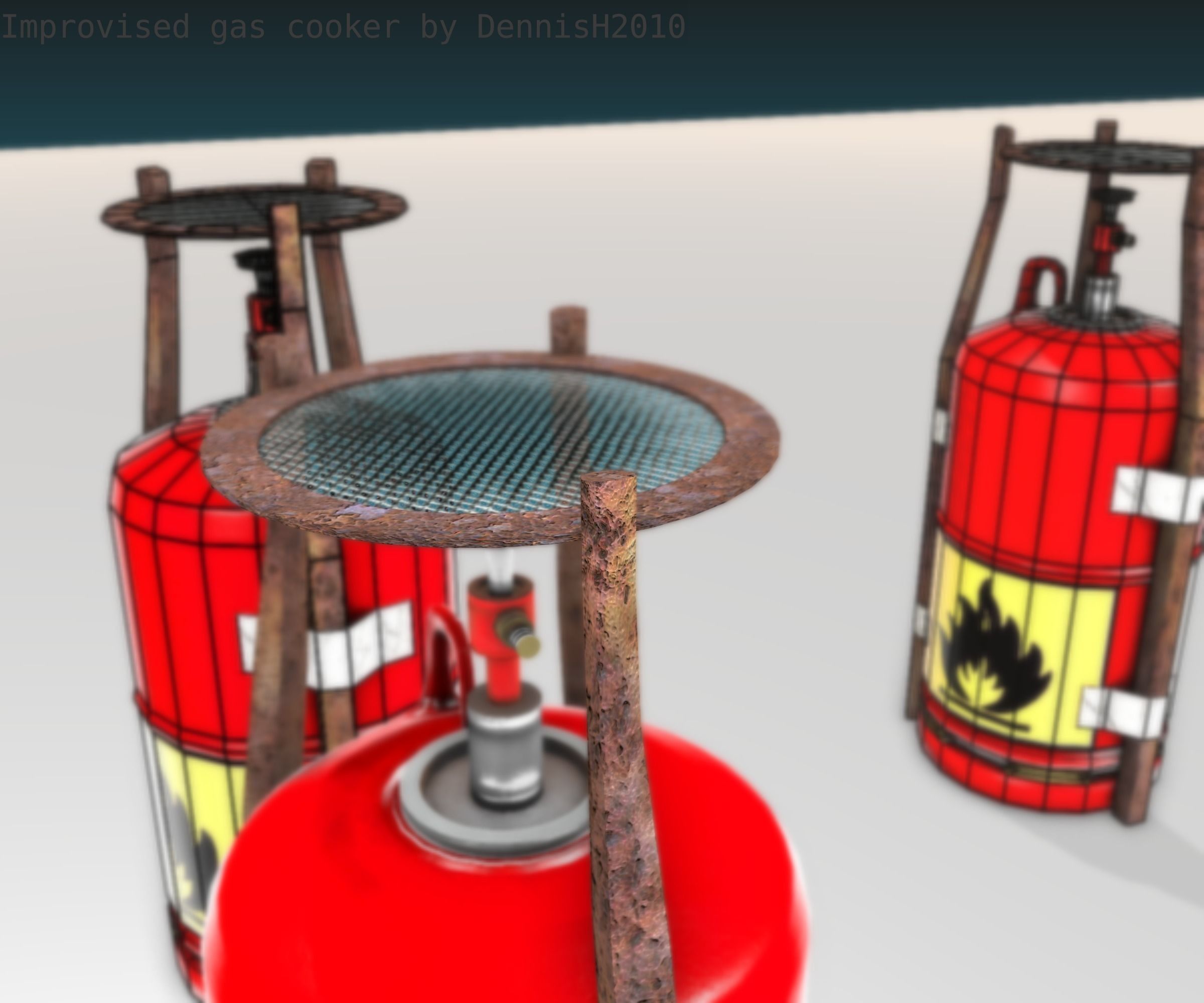 Improvised gas cooker Free low-poly 3D model_97