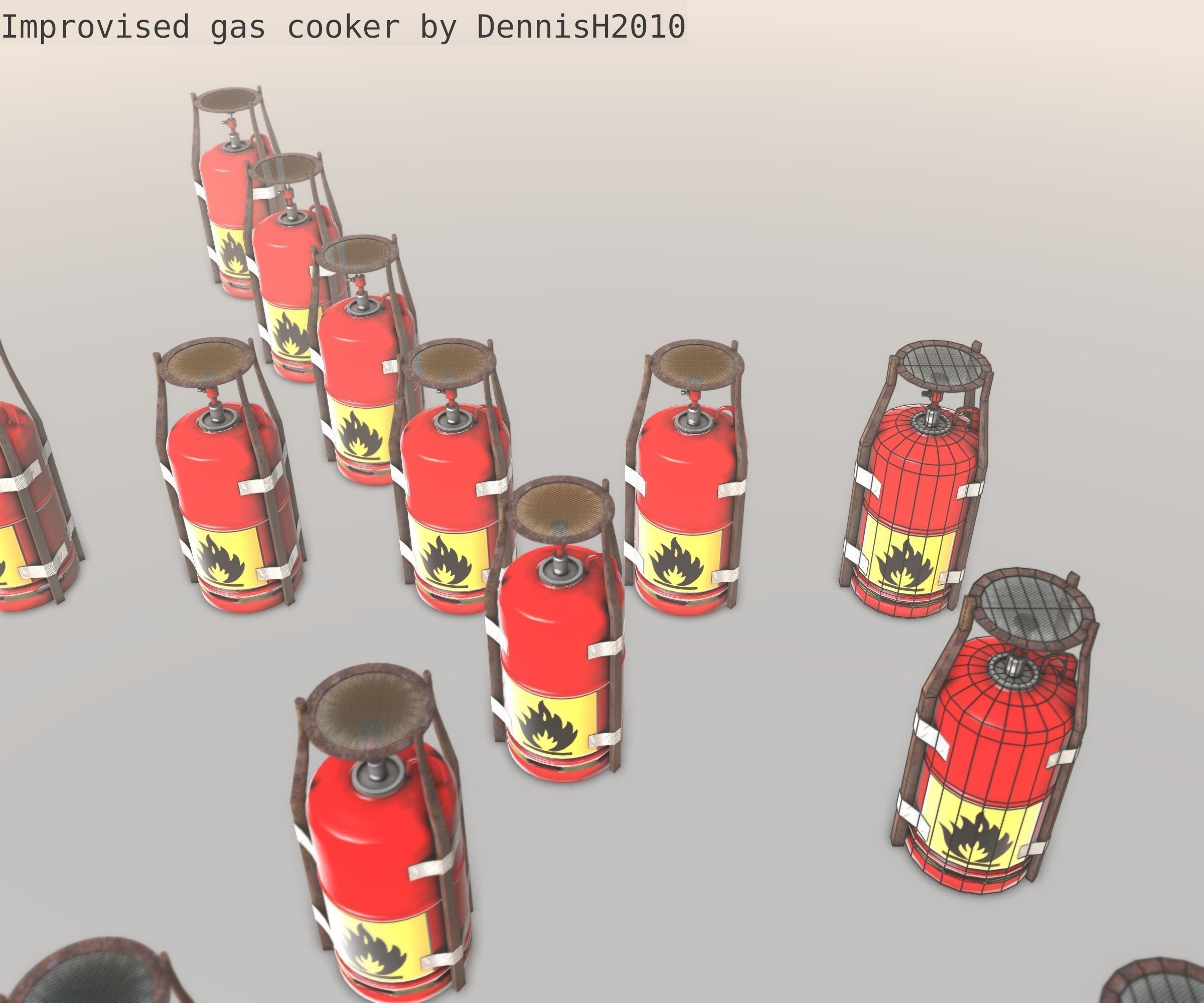 Improvised gas cooker Free low-poly 3D model_81