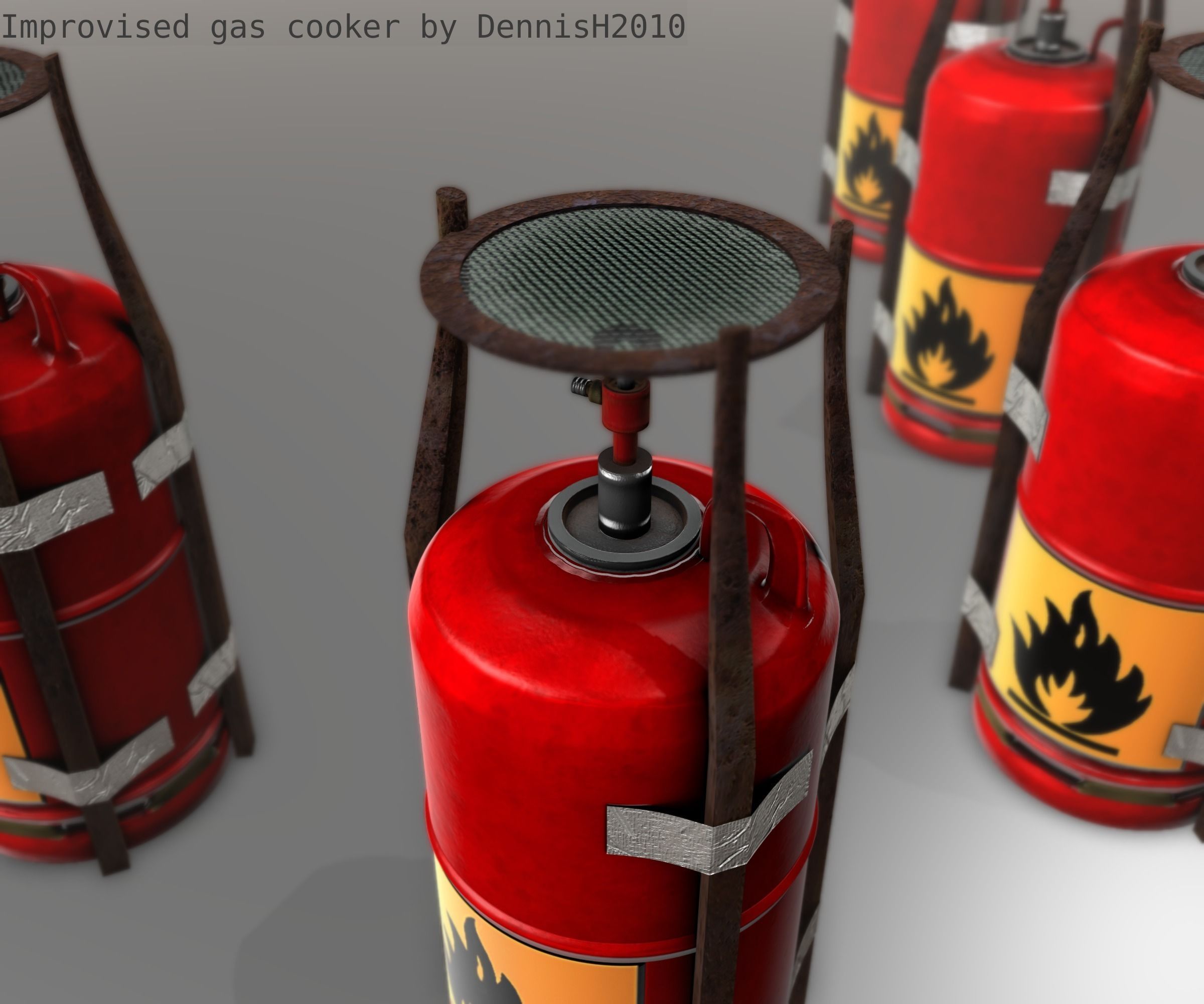 Improvised gas cooker Free low-poly 3D model_68