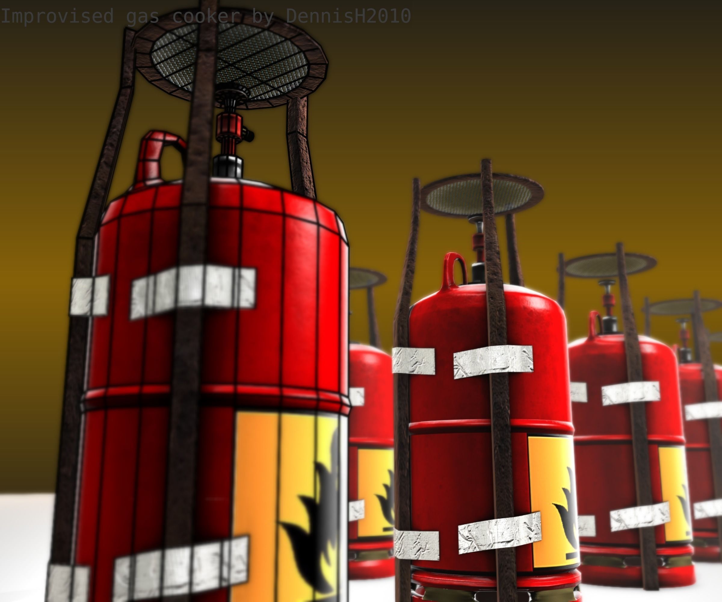 Improvised gas cooker Free low-poly 3D model_6