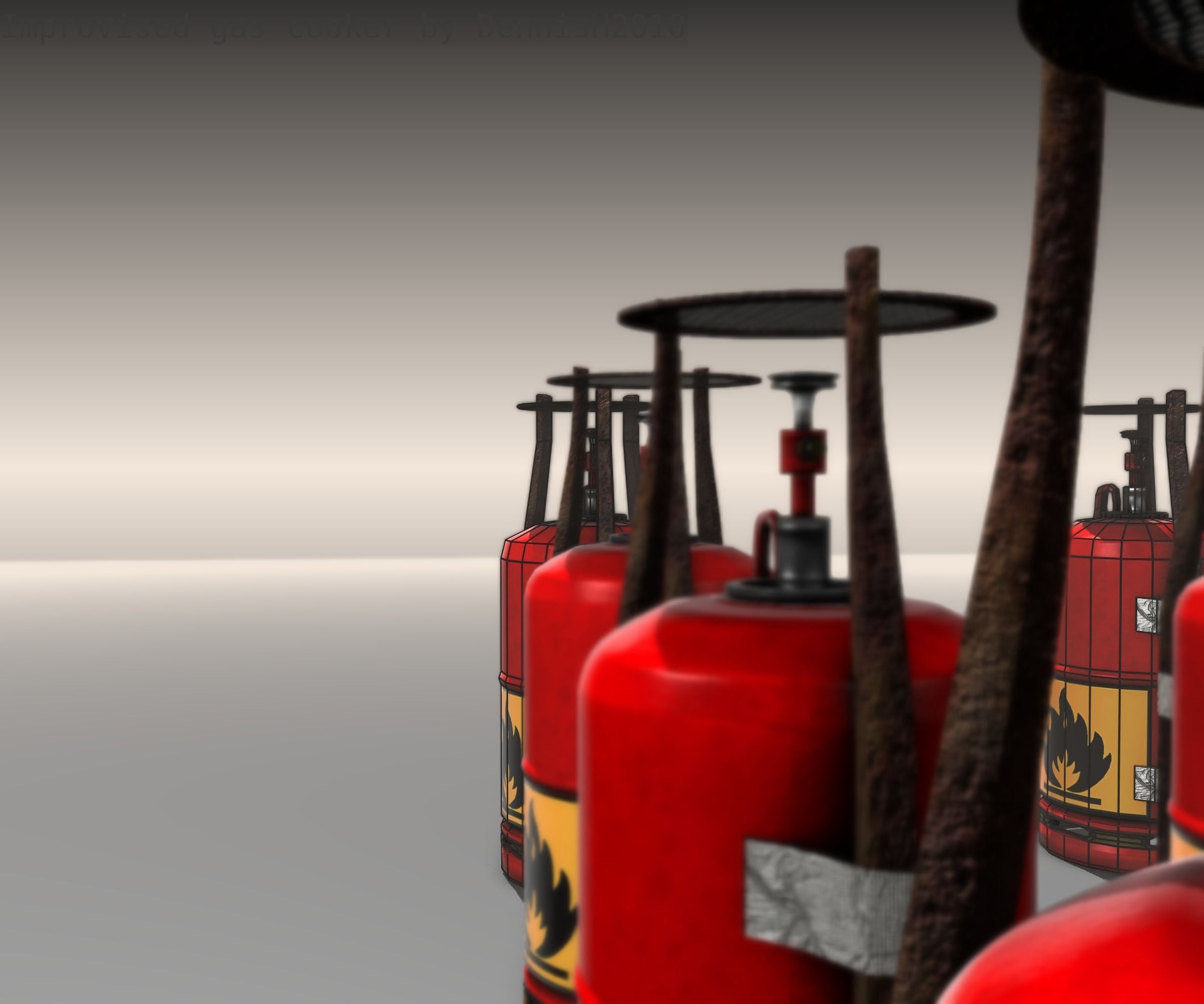 Improvised gas cooker Free low-poly 3D model_80