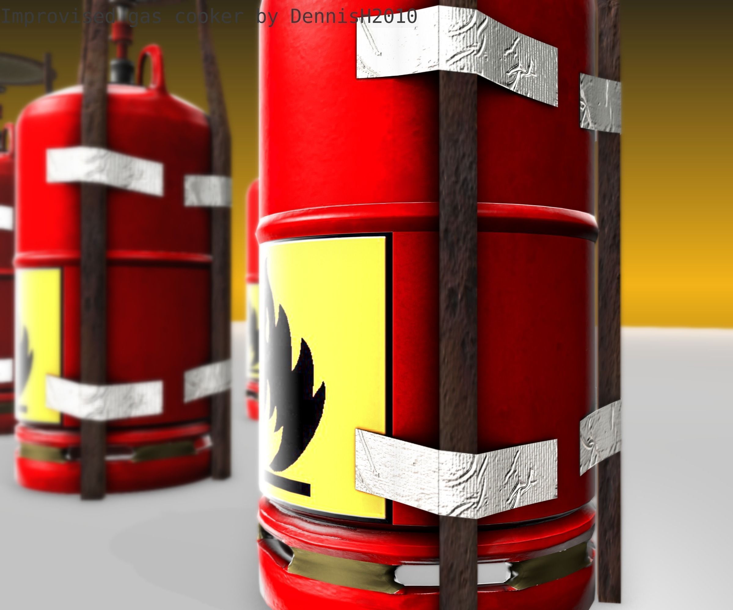 Improvised gas cooker Free low-poly 3D model_82