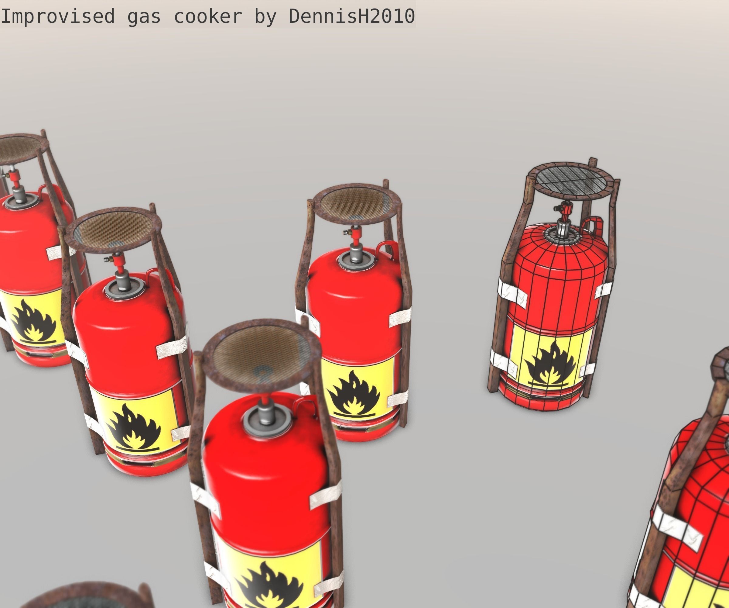 Improvised gas cooker Free low-poly 3D model_95