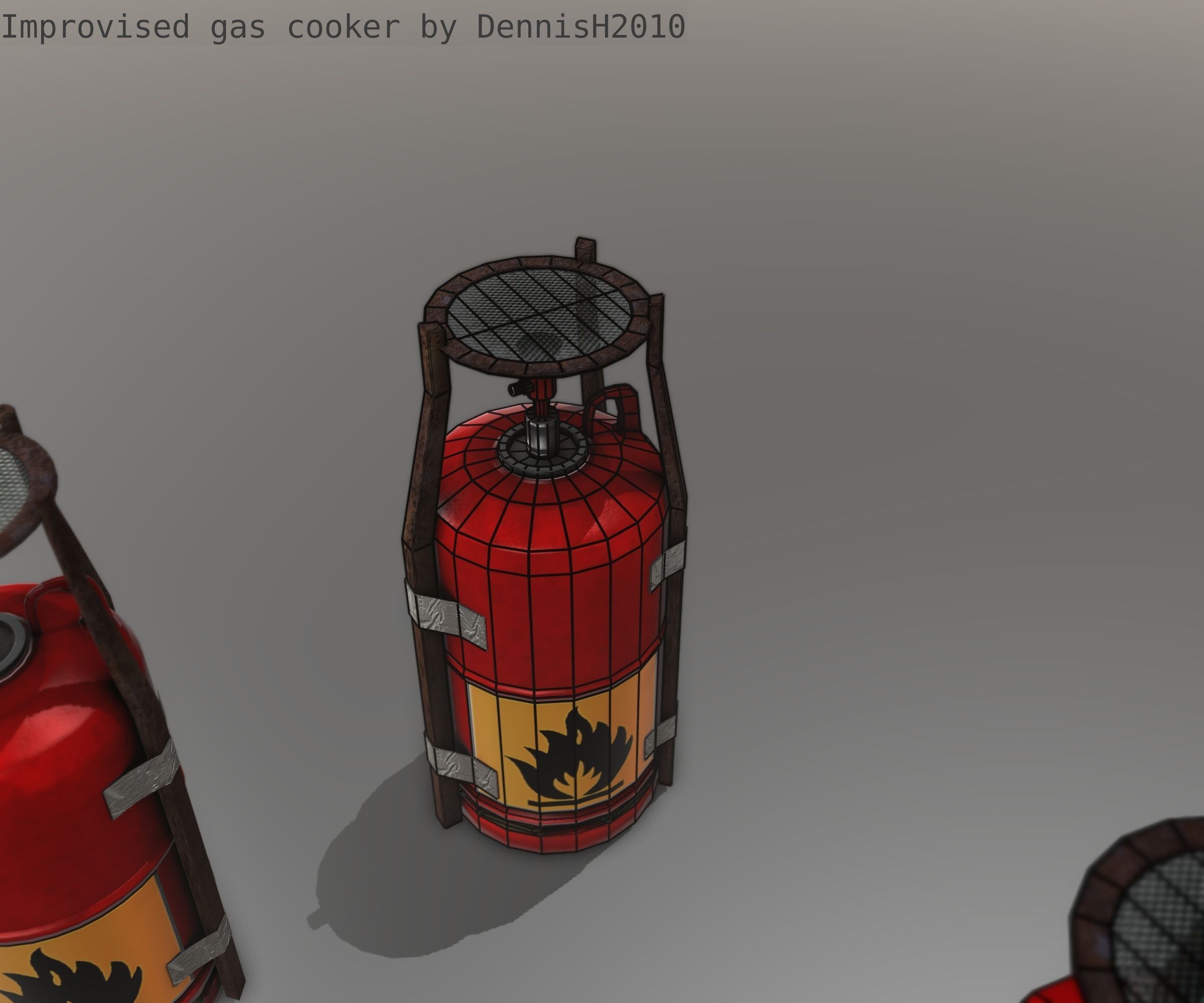 Improvised gas cooker Free low-poly 3D model_53