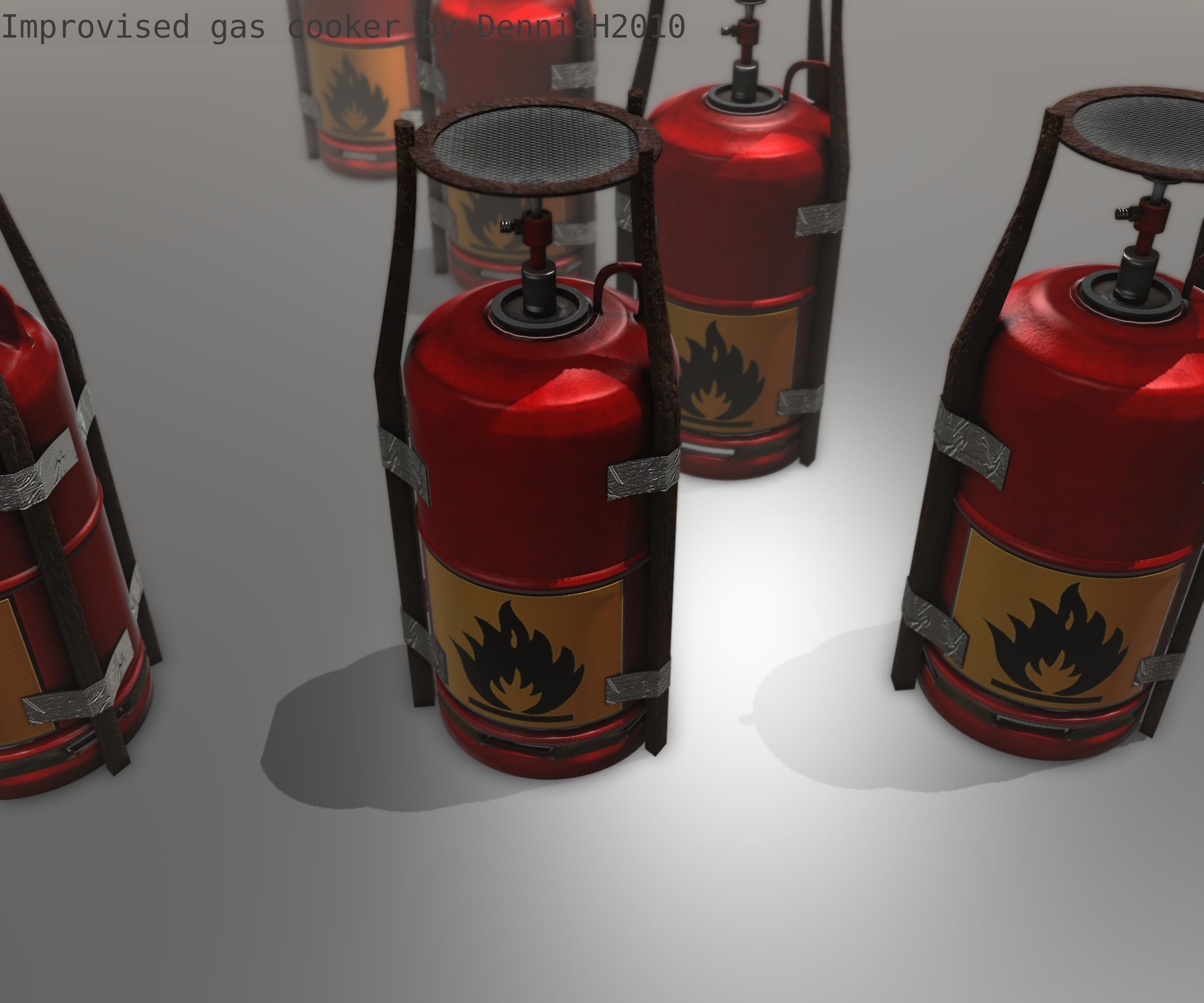 Improvised gas cooker Free low-poly 3D model_37