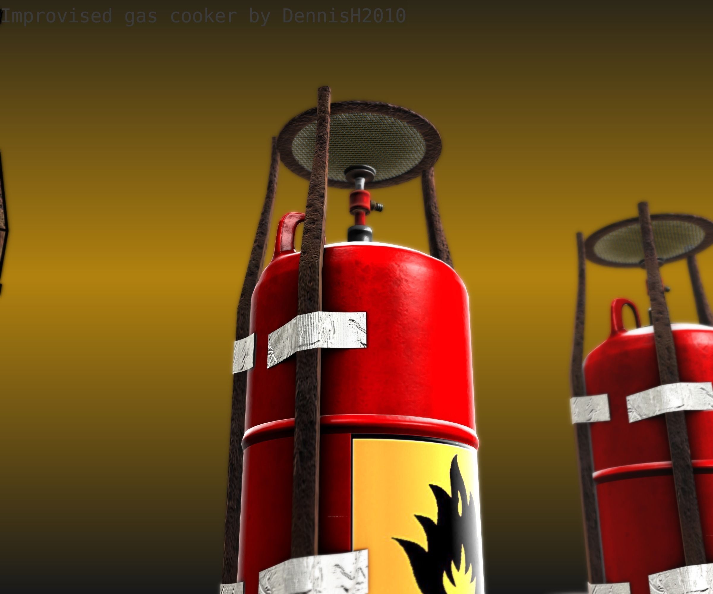 Improvised gas cooker Free low-poly 3D model_85
