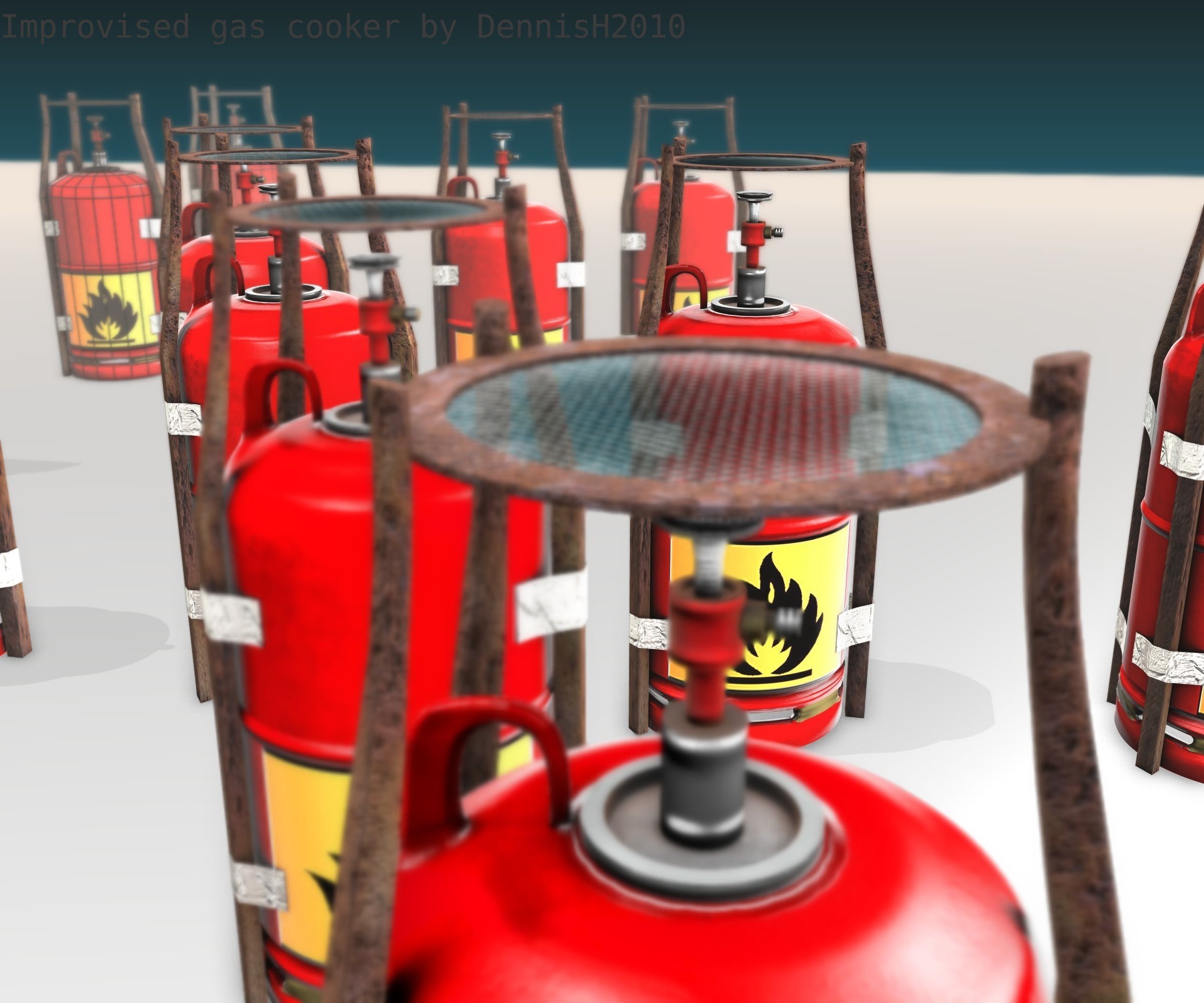 Improvised gas cooker Free low-poly 3D model_34