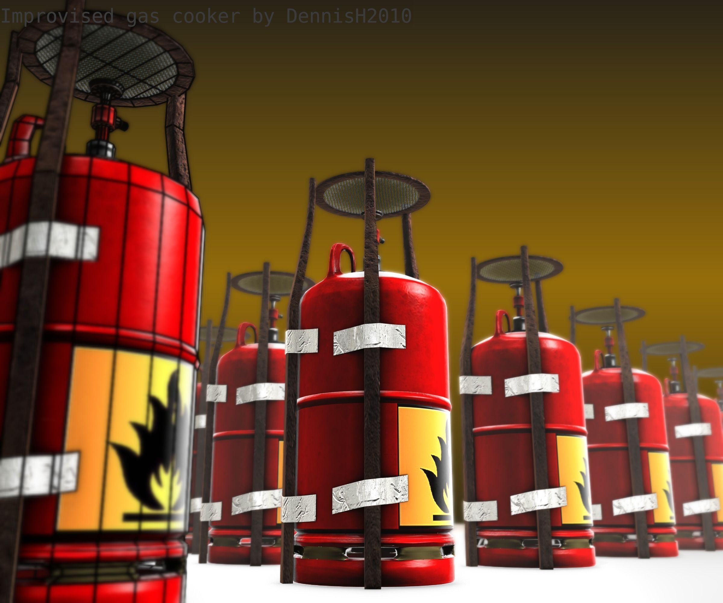 Improvised gas cooker Free low-poly 3D model_69