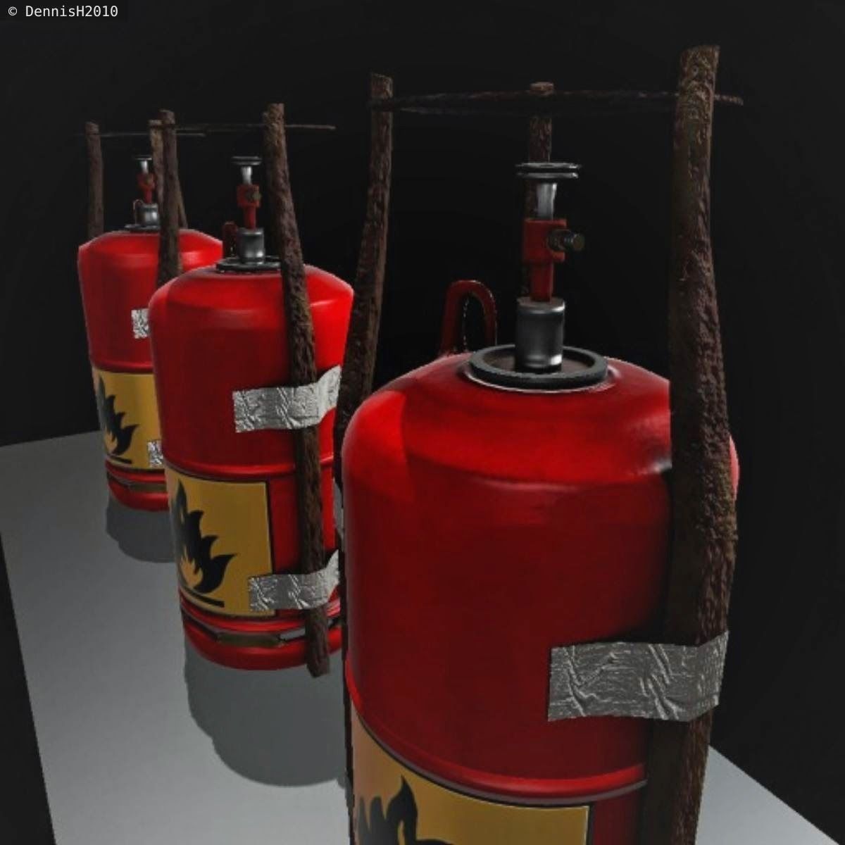 Improvised gas cooker Free low-poly 3D model_7