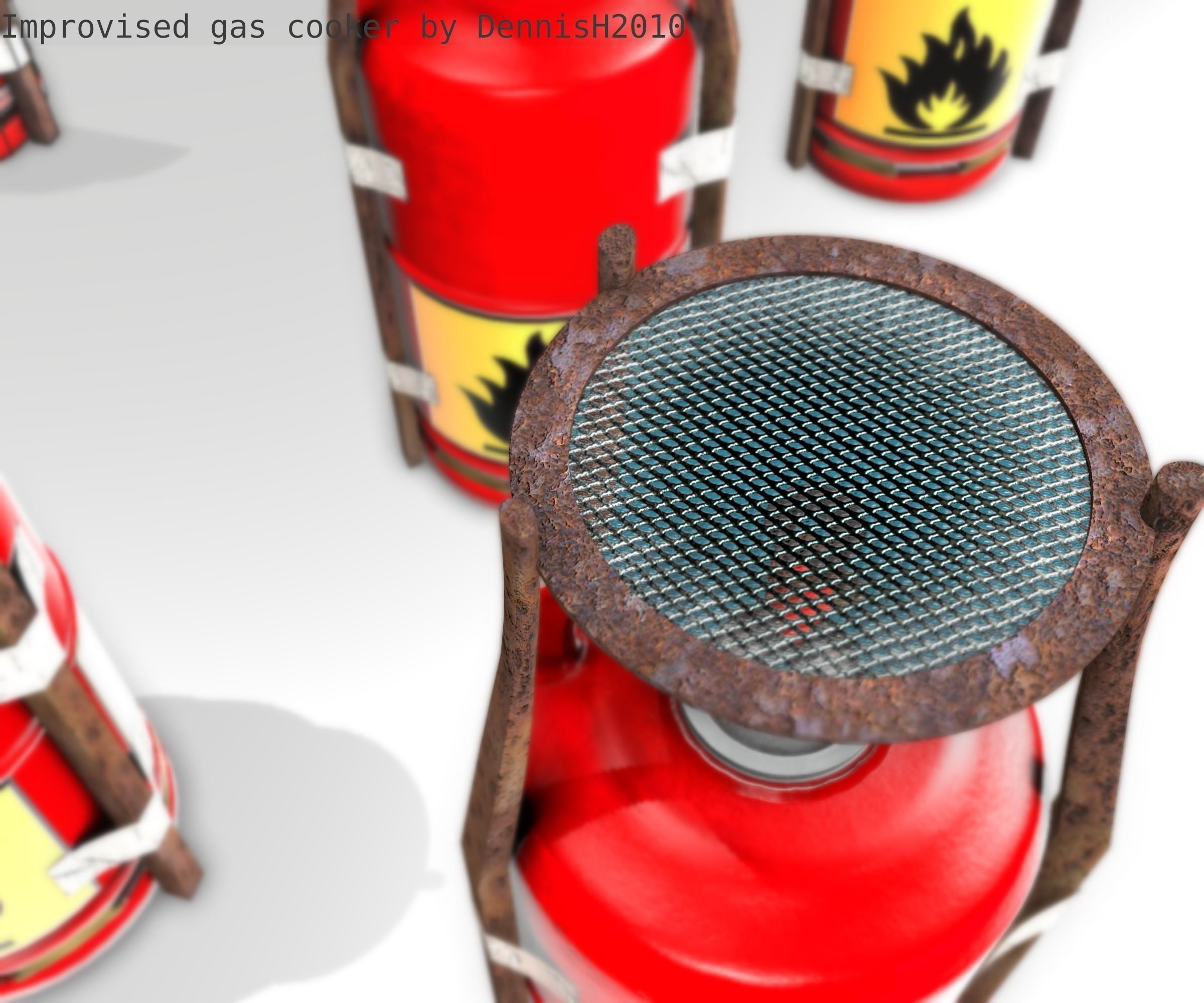 Improvised gas cooker Free low-poly 3D model_55