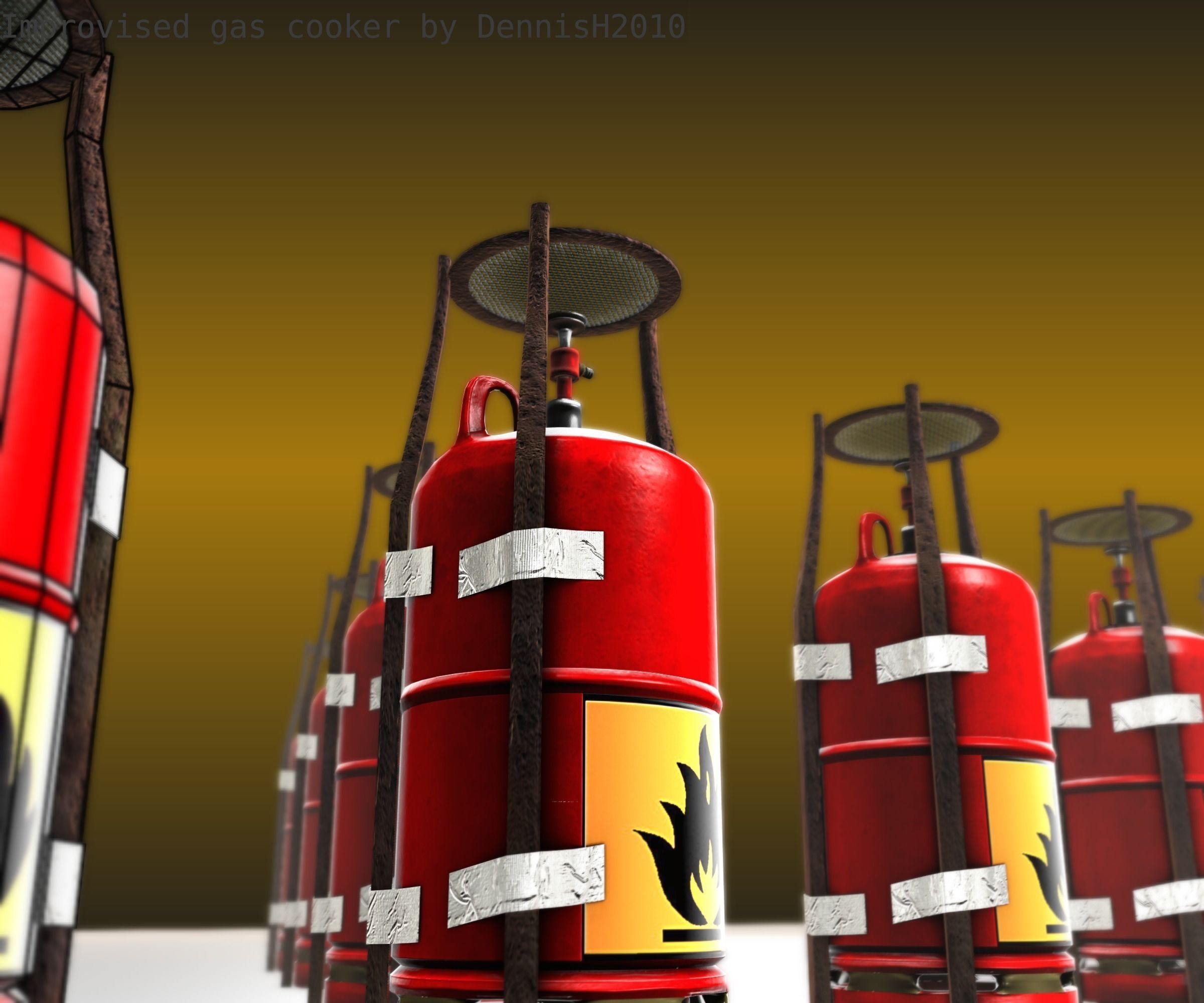 Improvised gas cooker Free low-poly 3D model_59