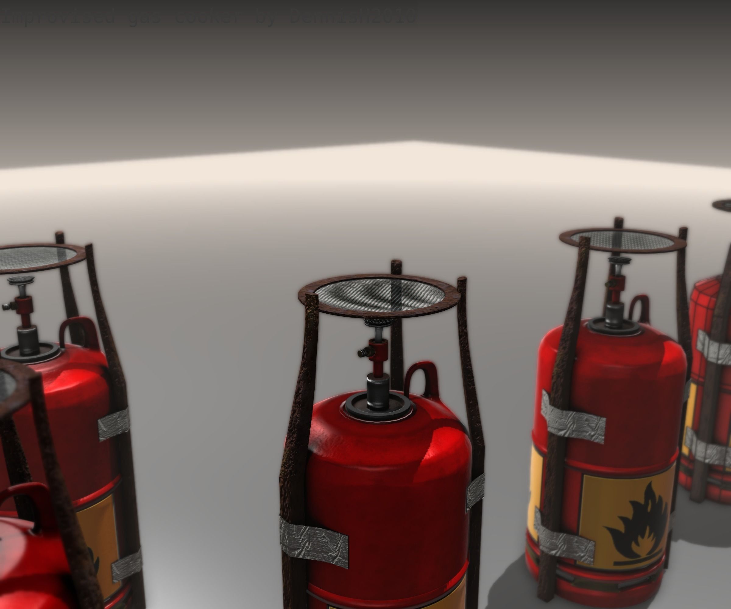 Improvised gas cooker Free low-poly 3D model_66