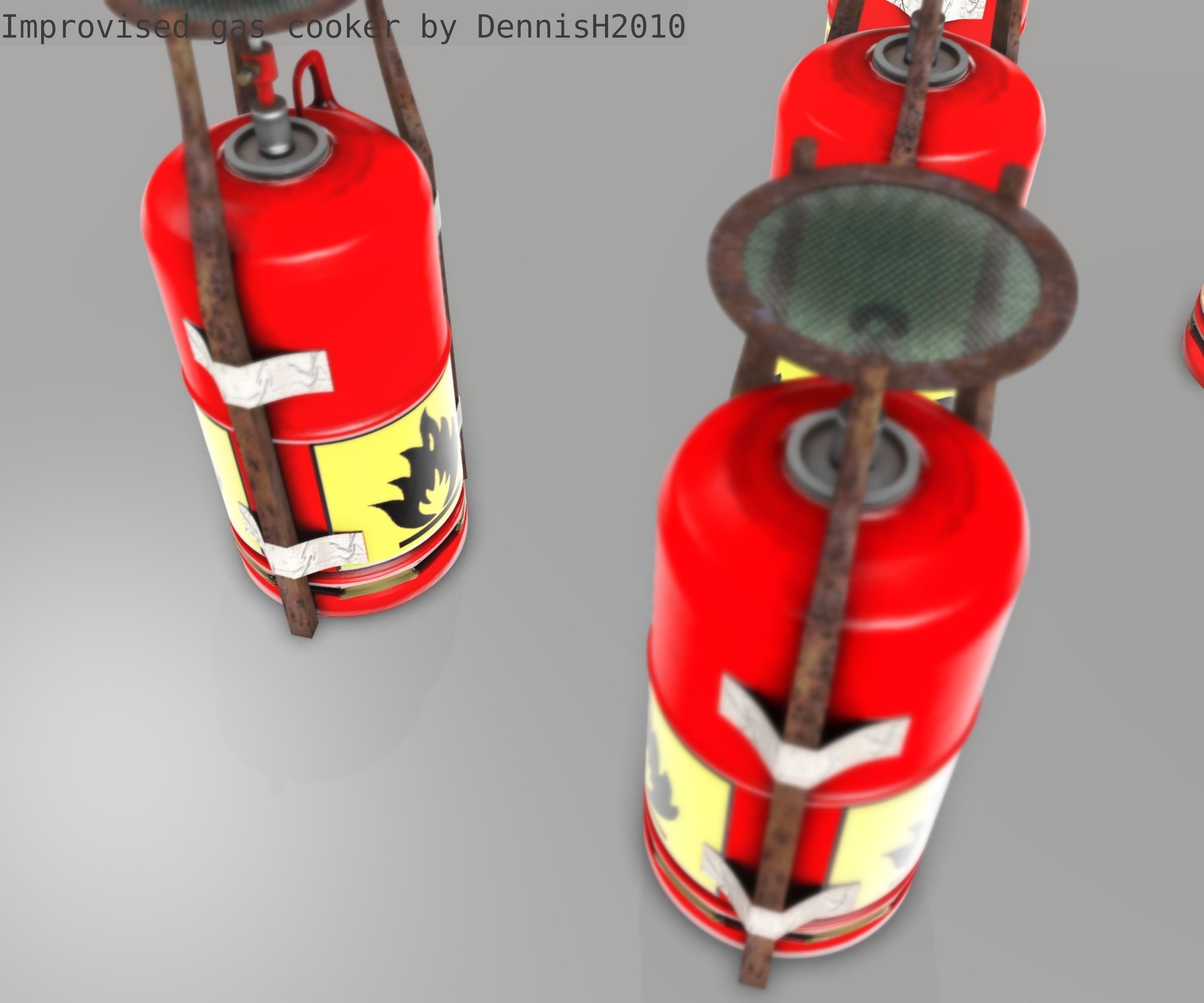 Improvised gas cooker Free low-poly 3D model_87