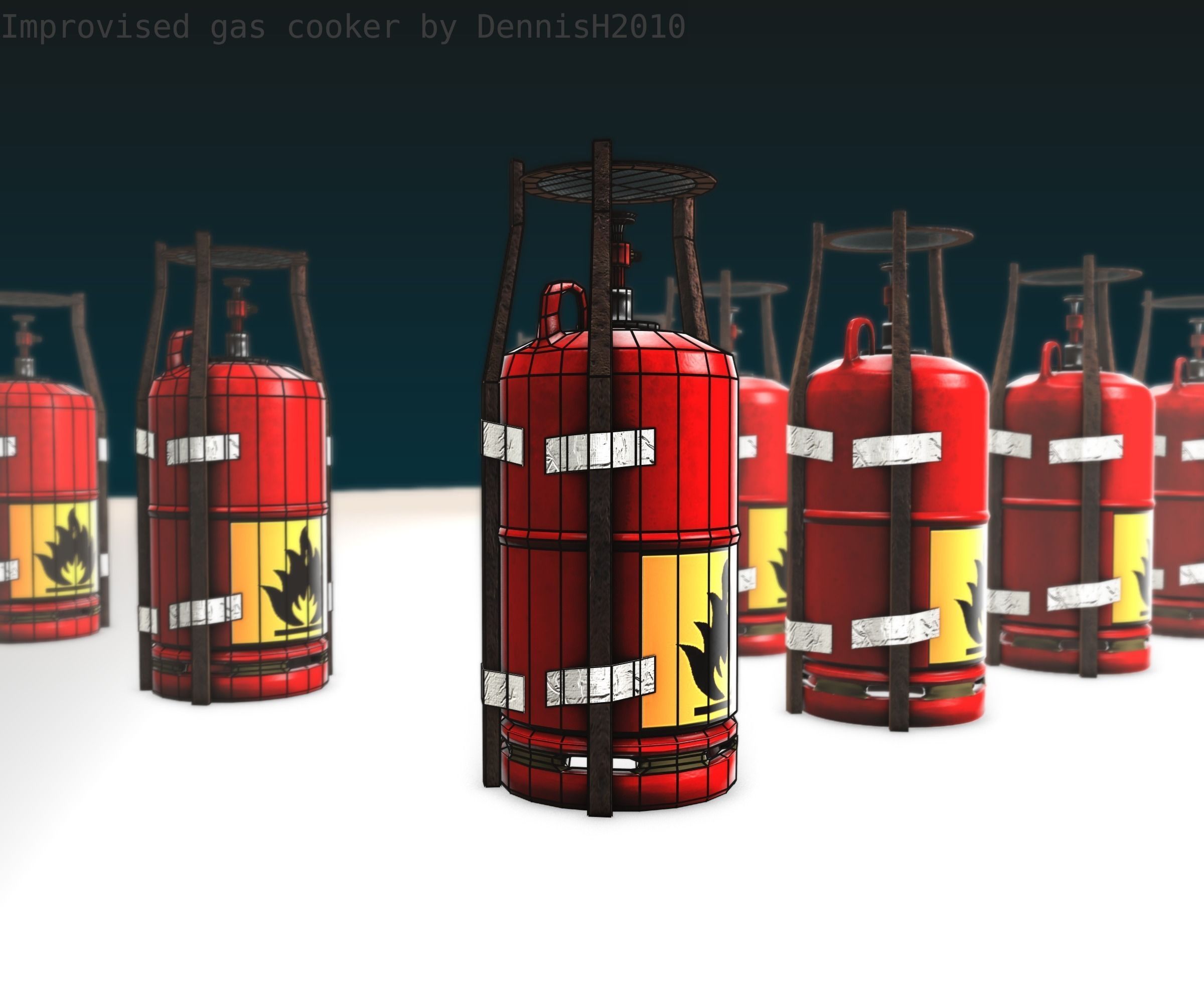 Improvised gas cooker Free low-poly 3D model_70