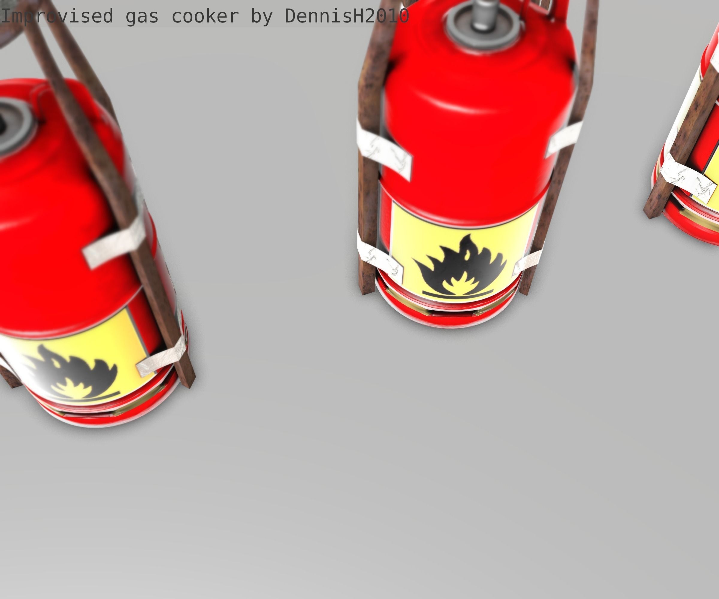 Improvised gas cooker Free low-poly 3D model_28