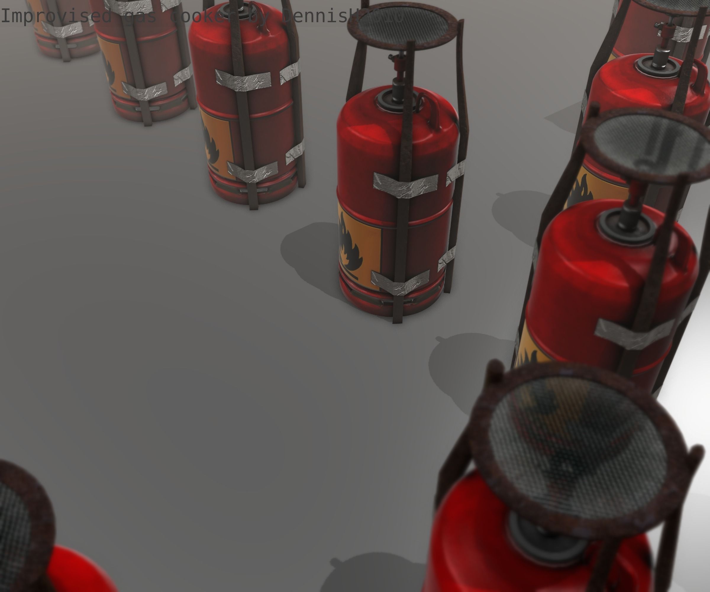 Improvised gas cooker Free low-poly 3D model_67