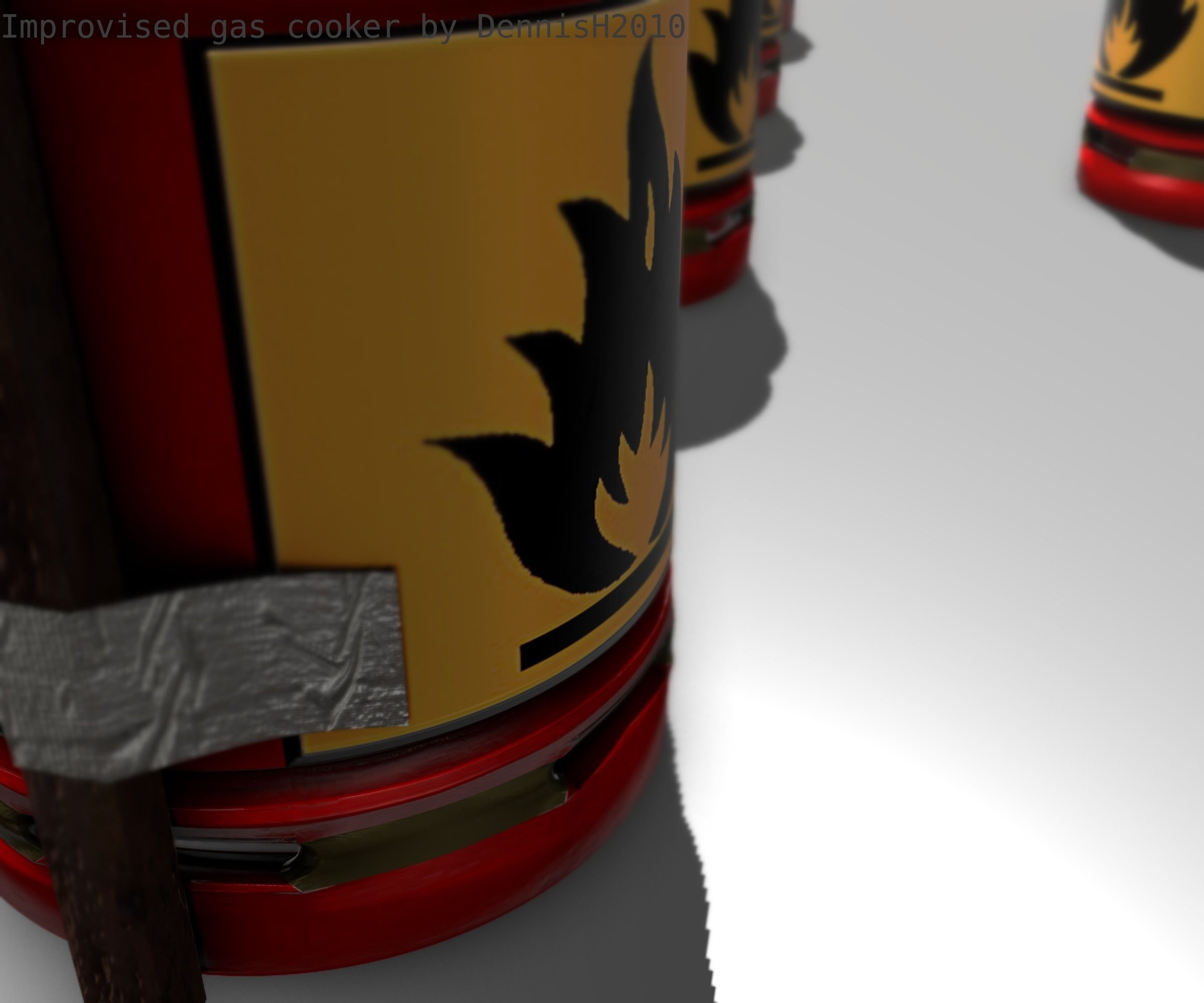 Improvised gas cooker Free low-poly 3D model_31