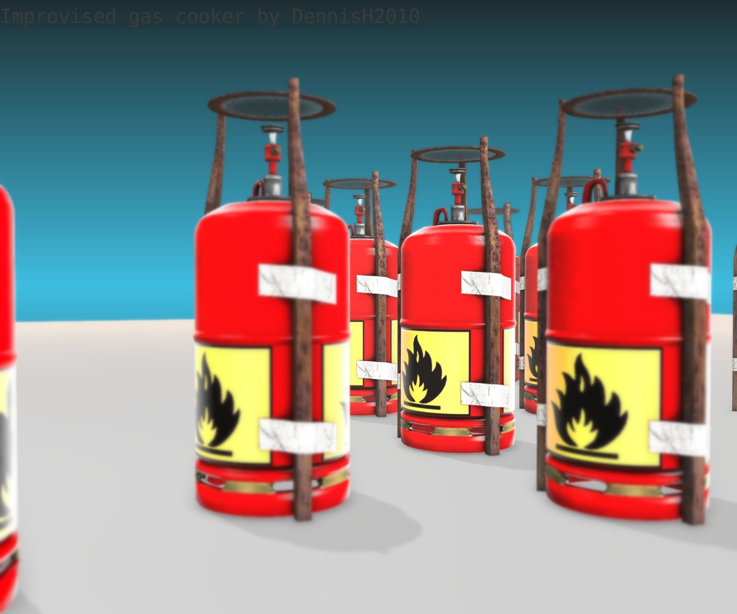Improvised gas cooker Free low-poly 3D model_63