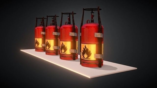 Improvised gas cooker Free low-poly 3D model_10